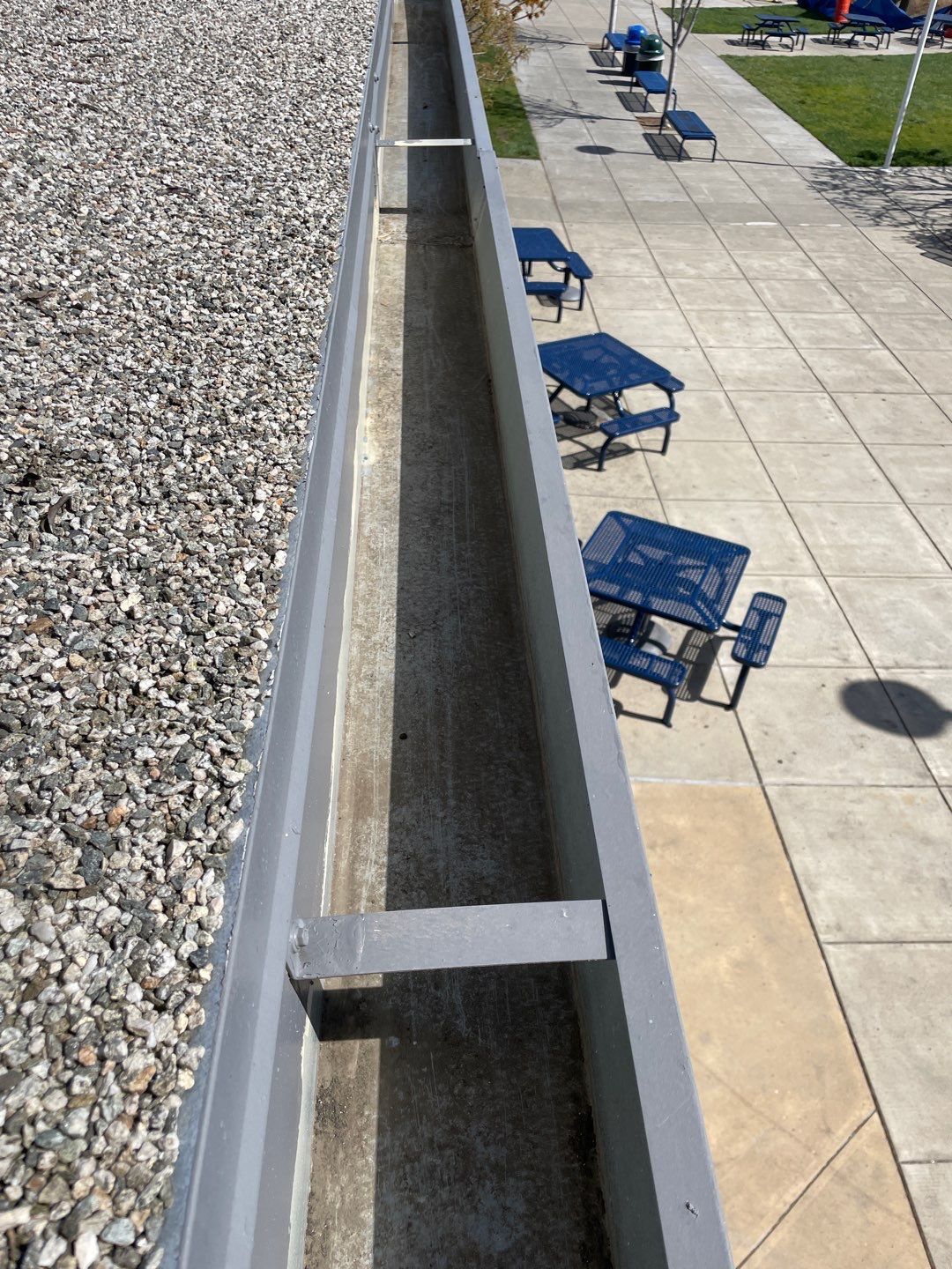 Clean, debris-free gutter after service